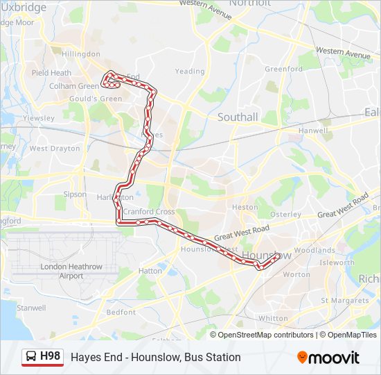 H98 bus Line Map