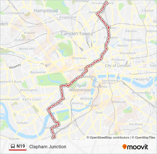 N19 Route: Schedules, Stops & Maps - Clapham Junction (Updated)