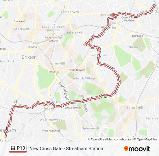 p13 route schedules stops maps streatham station p13 route schedules stops maps streatham station