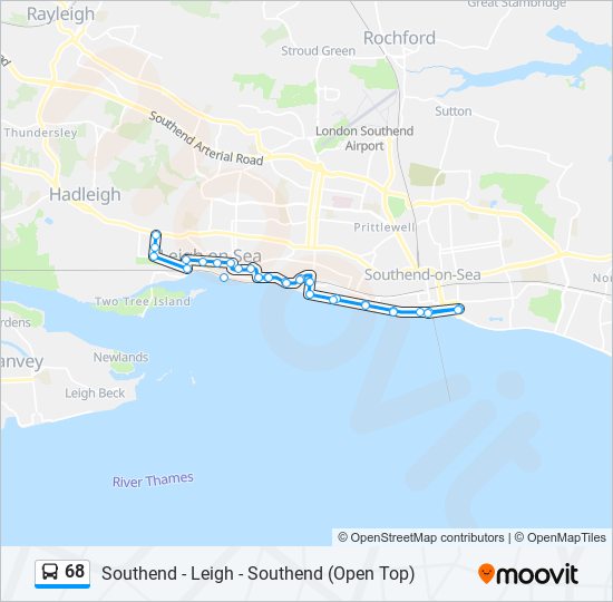 68 Bus Line Map
