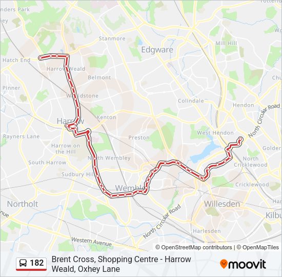 182 Bus Line Map