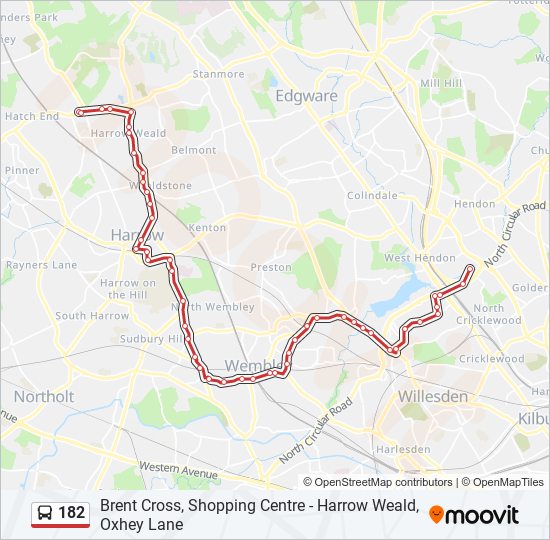 182 bus Line Map