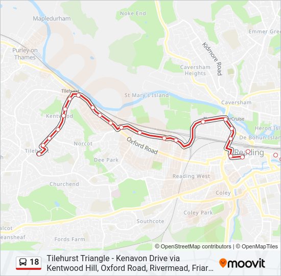 18 Bus Line Map