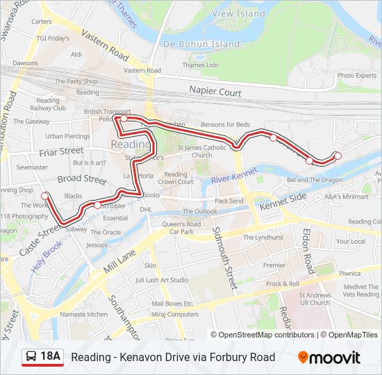 18A Bus Line Map