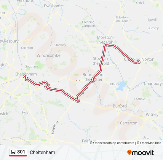 801 Bus Line Map