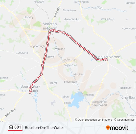 801 Route: Schedules, Stops & Maps - Bourton-On-The-Water (Updated)