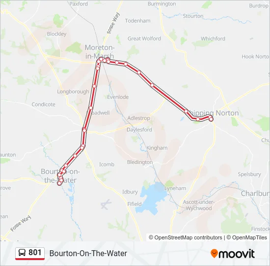 801 Bus Line Map