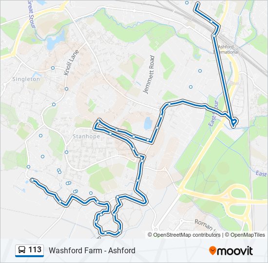 113 bus Line Map