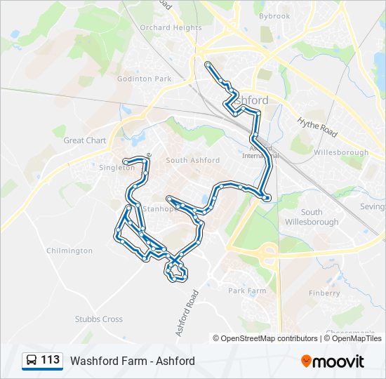 113 bus Line Map