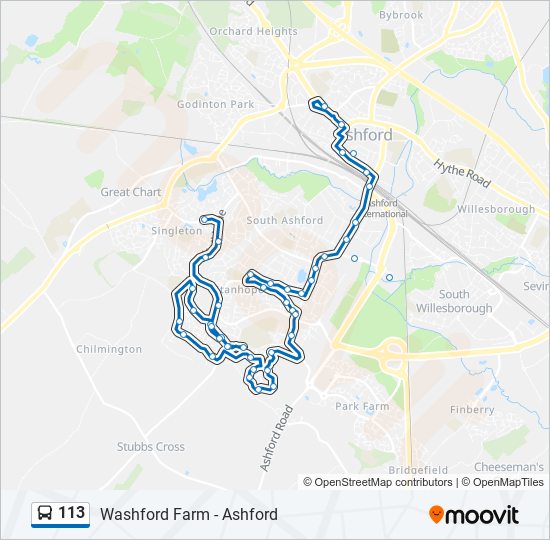 113 bus Line Map