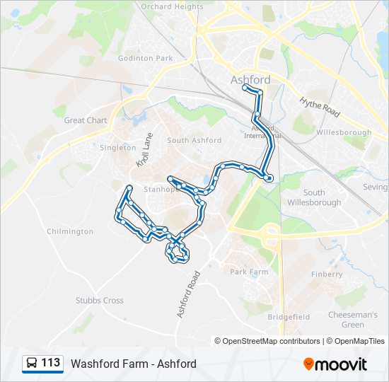 113 bus Line Map