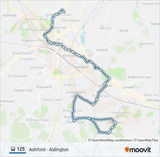 125 Route: Schedules, Stops & Maps - Kennington (Updated)