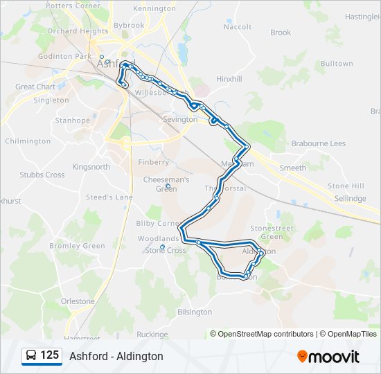 125 bus Line Map