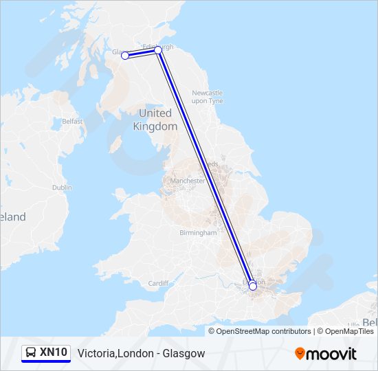 XN10 Bus Line Map