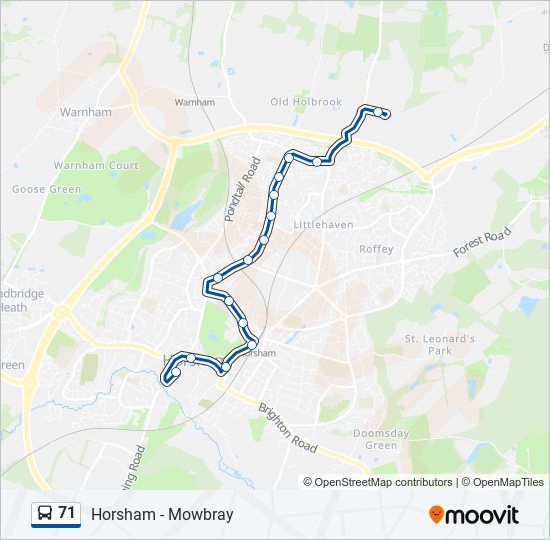 71 bus Line Map