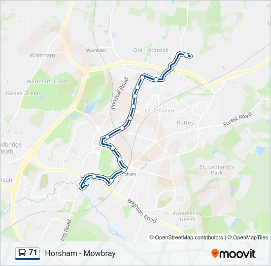 71 Bus Line Map