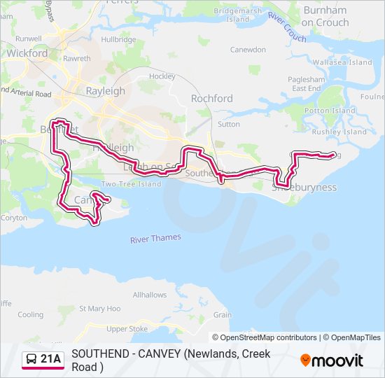 21A Bus Line Map