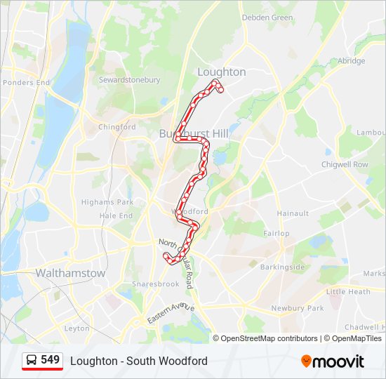 549 Route: Schedules, Stops & Maps - South Woodford (Updated)