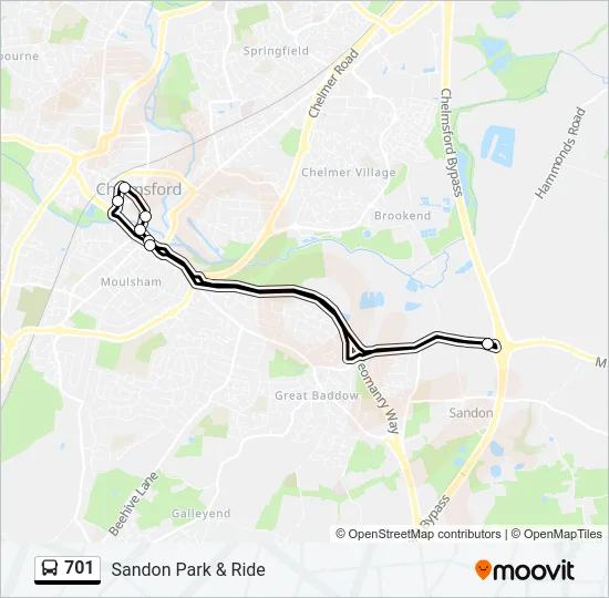 701 Bus Line Map