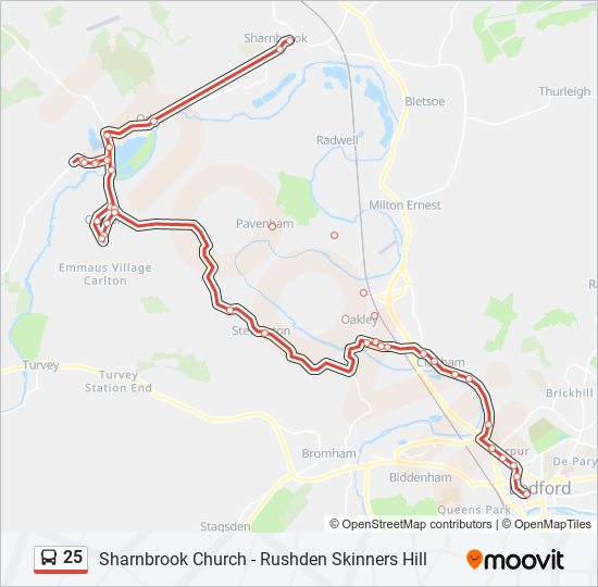 25 Bus Line Map