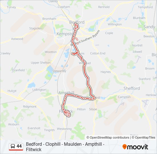 44 Route: Schedules, Stops & Maps - Flitwick (Updated)