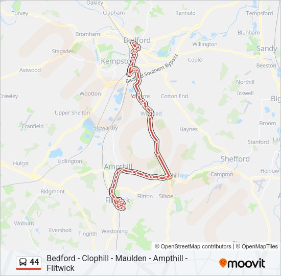 44 Bus Line Map
