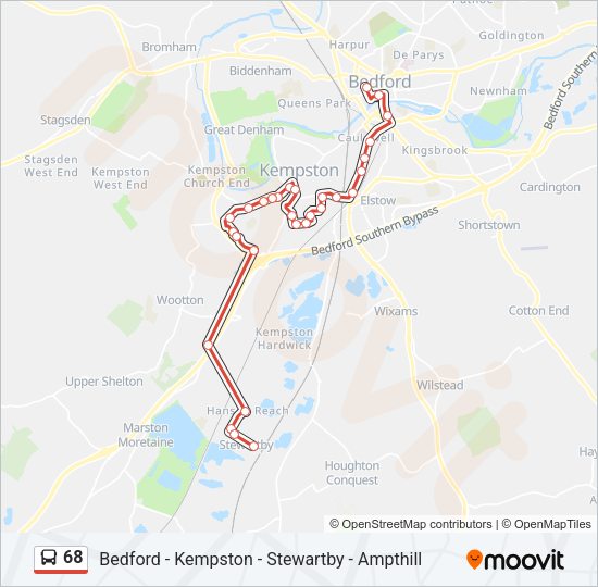 68 Bus Line Map