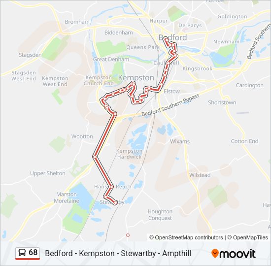 68 Bus Line Map
