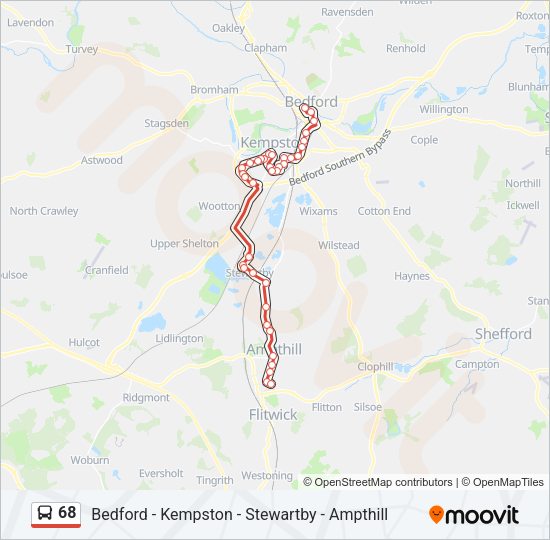 68 Route: Schedules, Stops & Maps - Ampthill (Updated)