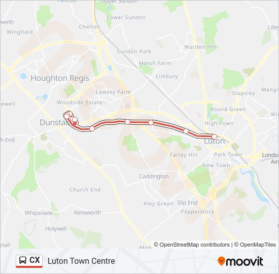 CX Bus Line Map