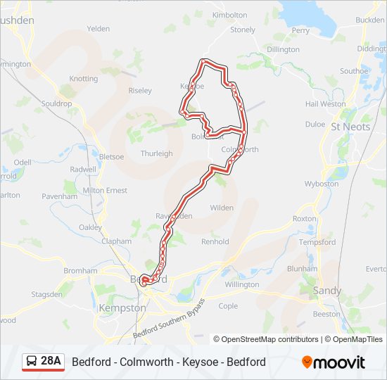 28a Route: Schedules, Stops & Maps - Bedford (Updated)