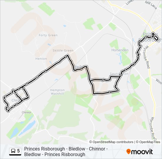 5 Bus Line Map