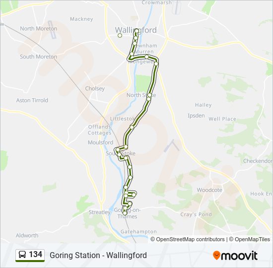 134 Route: Schedules, Stops & Maps - Wallingford (Updated)