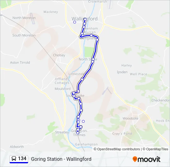 134 Bus Line Map