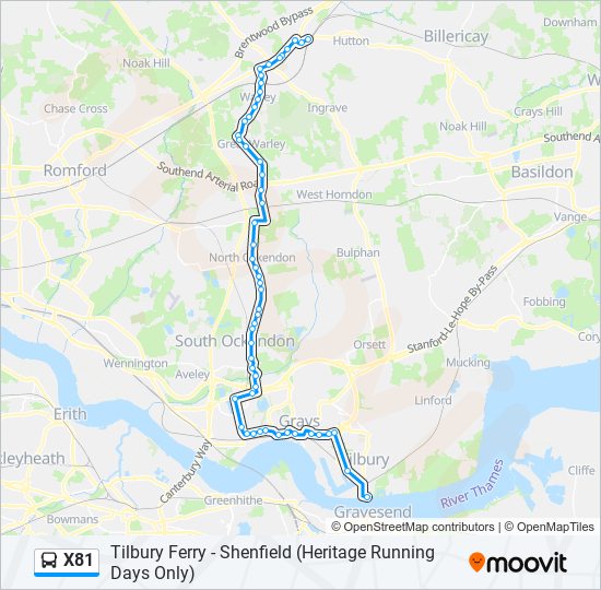 X81 Bus Line Map