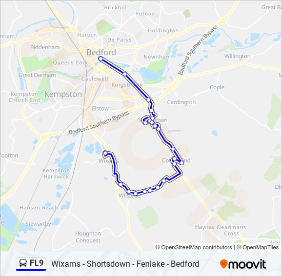 FL9 bus Line Map