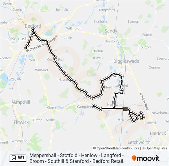 W1 bus Line Map