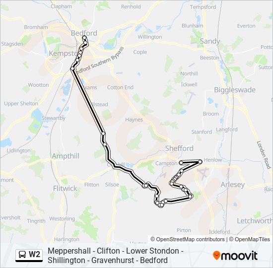 W2 Bus Line Map