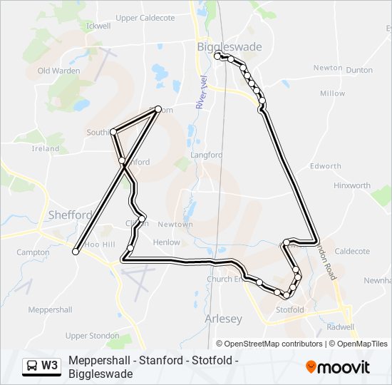 w3 Route: Schedules, Stops & Maps - Biggleswade (Updated)