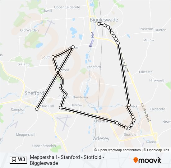 W3 Bus Line Map
