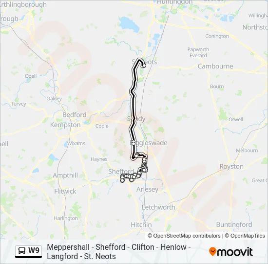 W9 Bus Line Map