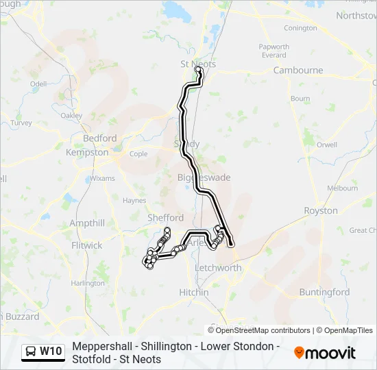 W10 Bus Line Map