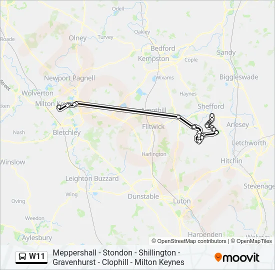 W11 Bus Line Map