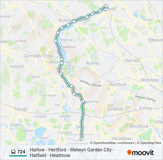 724 Bus Line Map