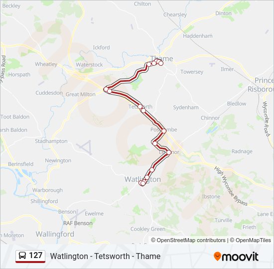 127 bus Line Map