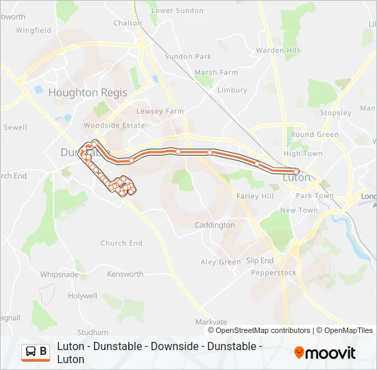 B Bus Line Map