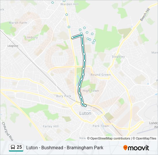 25 Bus Line Map