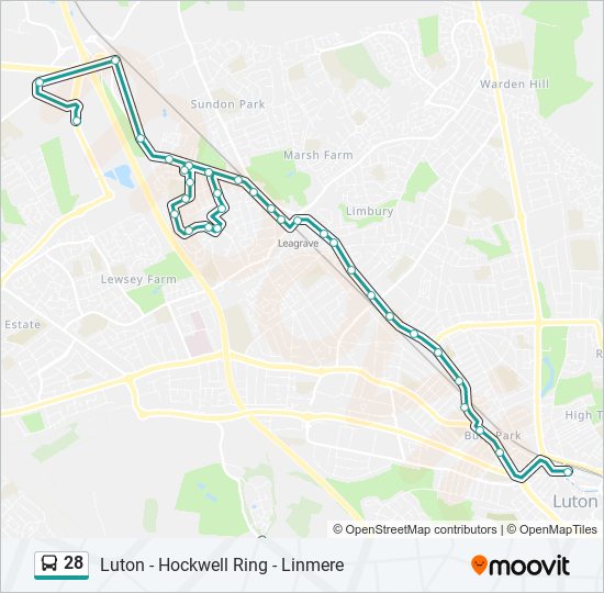 28 Route: Schedules, Stops & Maps - Houghton Regis (Updated)