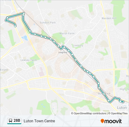 28B Bus Line Map