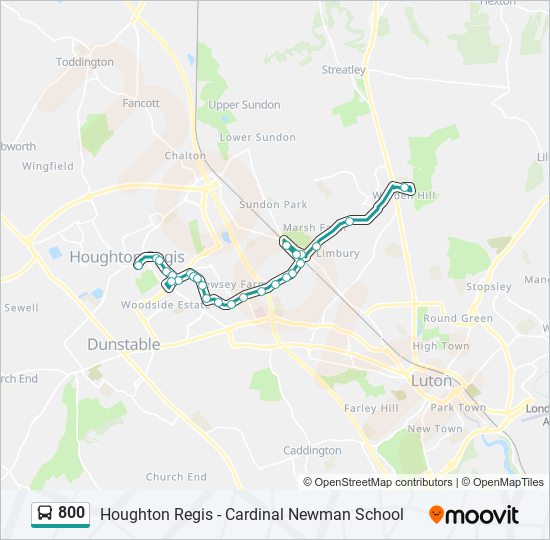 800 Route Schedules, Stops & Maps Houghton Regis (Updated)